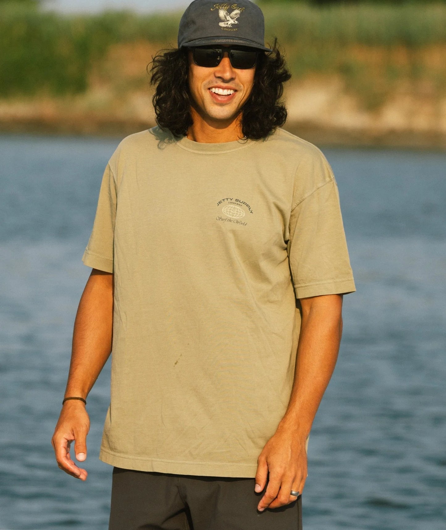Surf World Tee - Bay Leaf Green