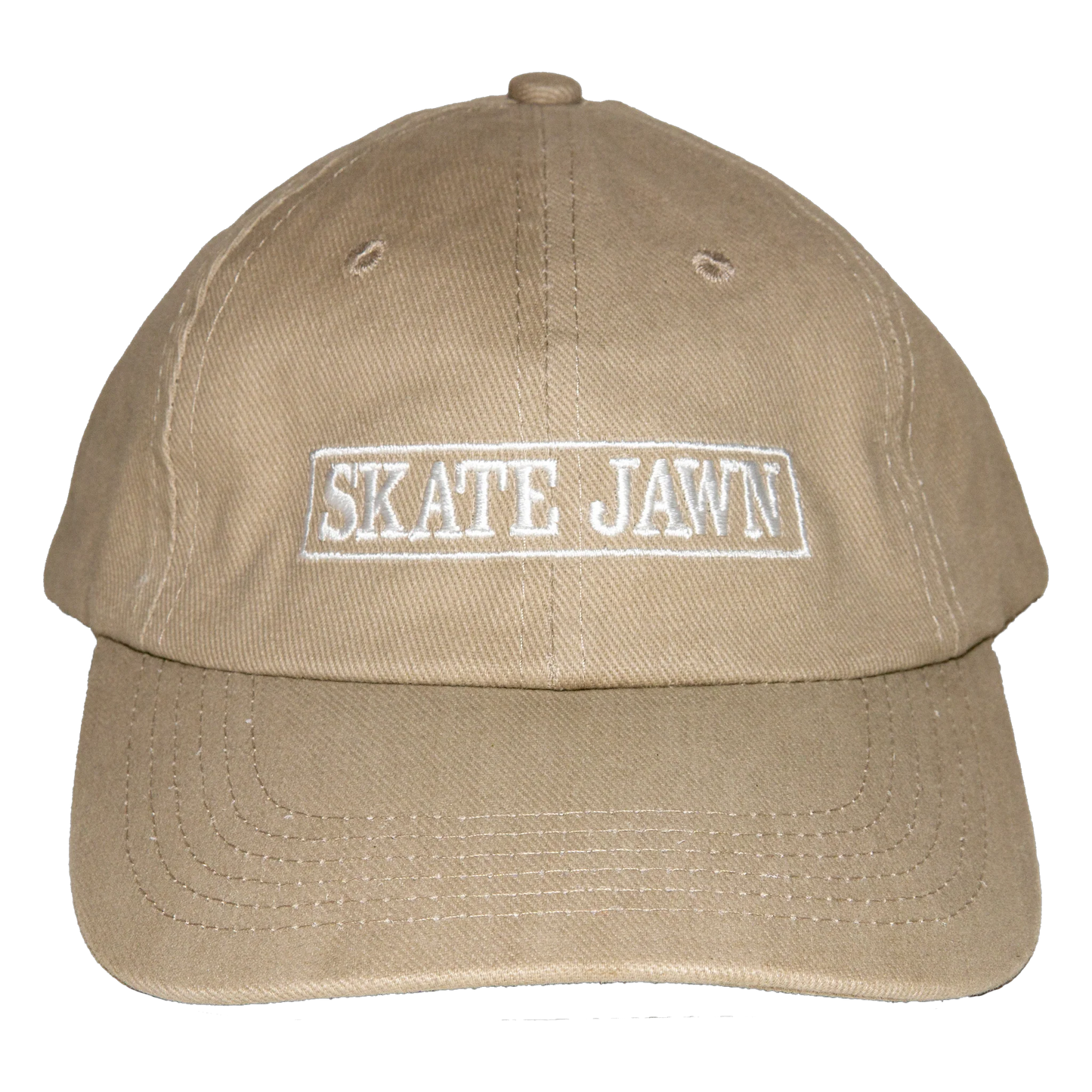 Skate Jawn Cover Box 6 Panel Dad Hat - Tan