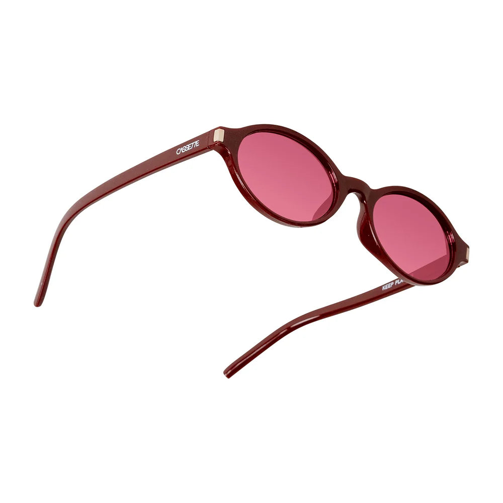Cassette Optics Tempo Sunglasses - Maroon / Red Lens