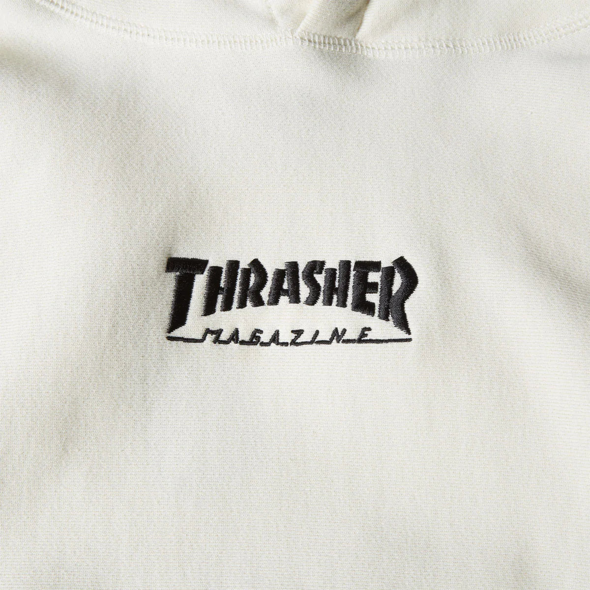 Thrasher Heavyweight Embroidered Magazine Mag Logo Hoodie - Bone