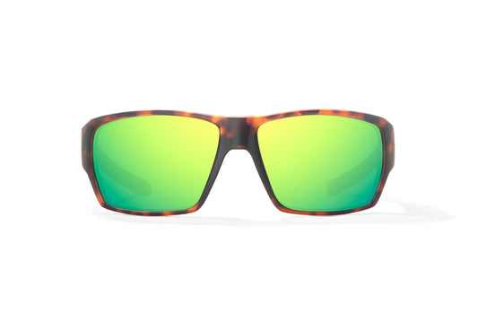 Vega Brown Tort Matte Green Mirror Polycarbonate