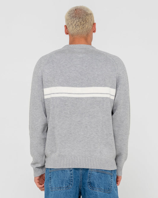 White Lines 2.0 Knitted Crew - Grey Marble