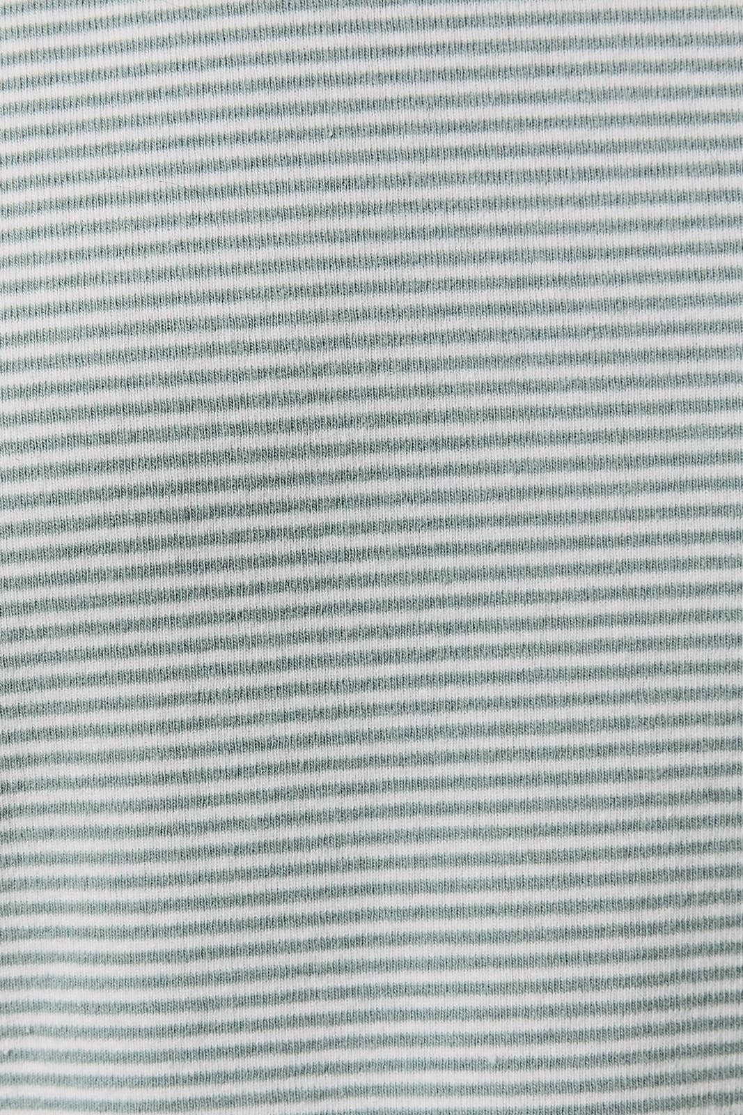 Mock Neck Stripe Sweatshirt - Sage Cream Stripe
