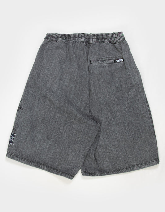 Mista Slub Elastic Short - Washed Black