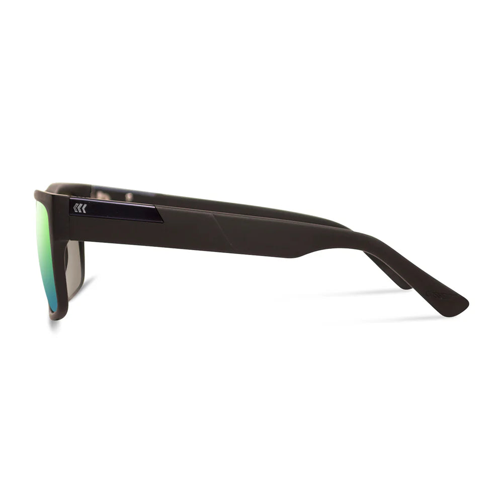 Cassette Optics Stockholm Sunglasses - Matte Black / Green Mirror Polarized Lens