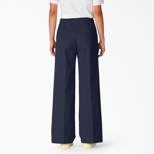 Dickies Women's Stonewashed Wide Leg Work Pant - Ink Navy