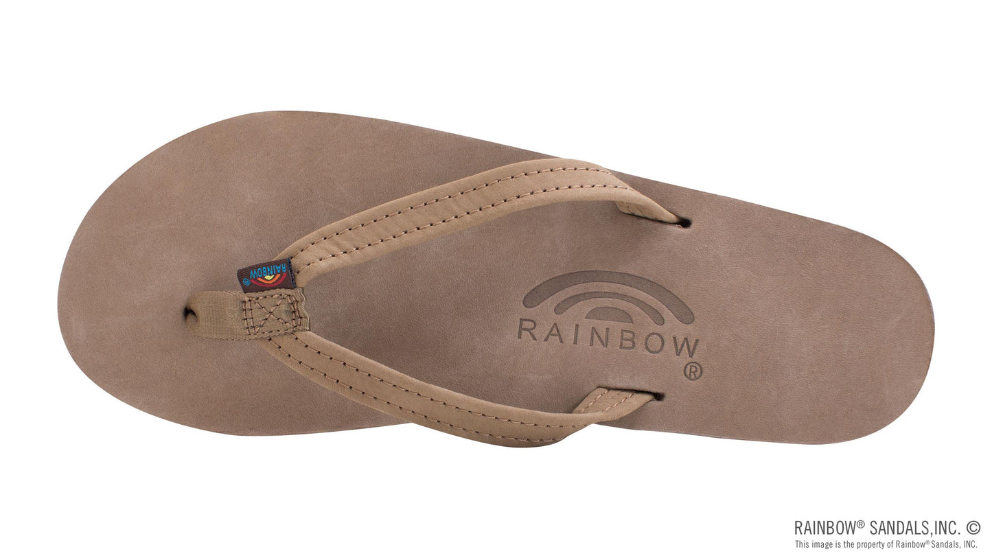Rainbow Women’s Single Layer Premier Leather with Arch Support and a 1/2" Narrow Strap - Sierra Brown - Dark Brown