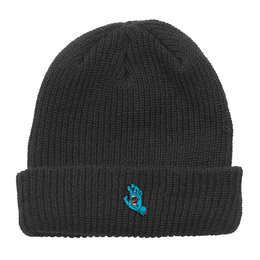 Santa Cruz Screaming Hand Long Shoreman Beanie - Black