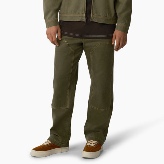Dickies Contrast Stitch Double Front Pants - Stonewashed Military Green