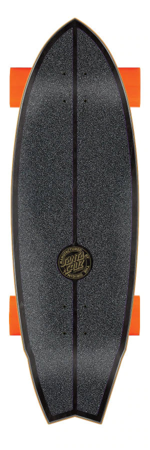 Santa Cruz x Carver Flaming Dot Shark Surf Skate