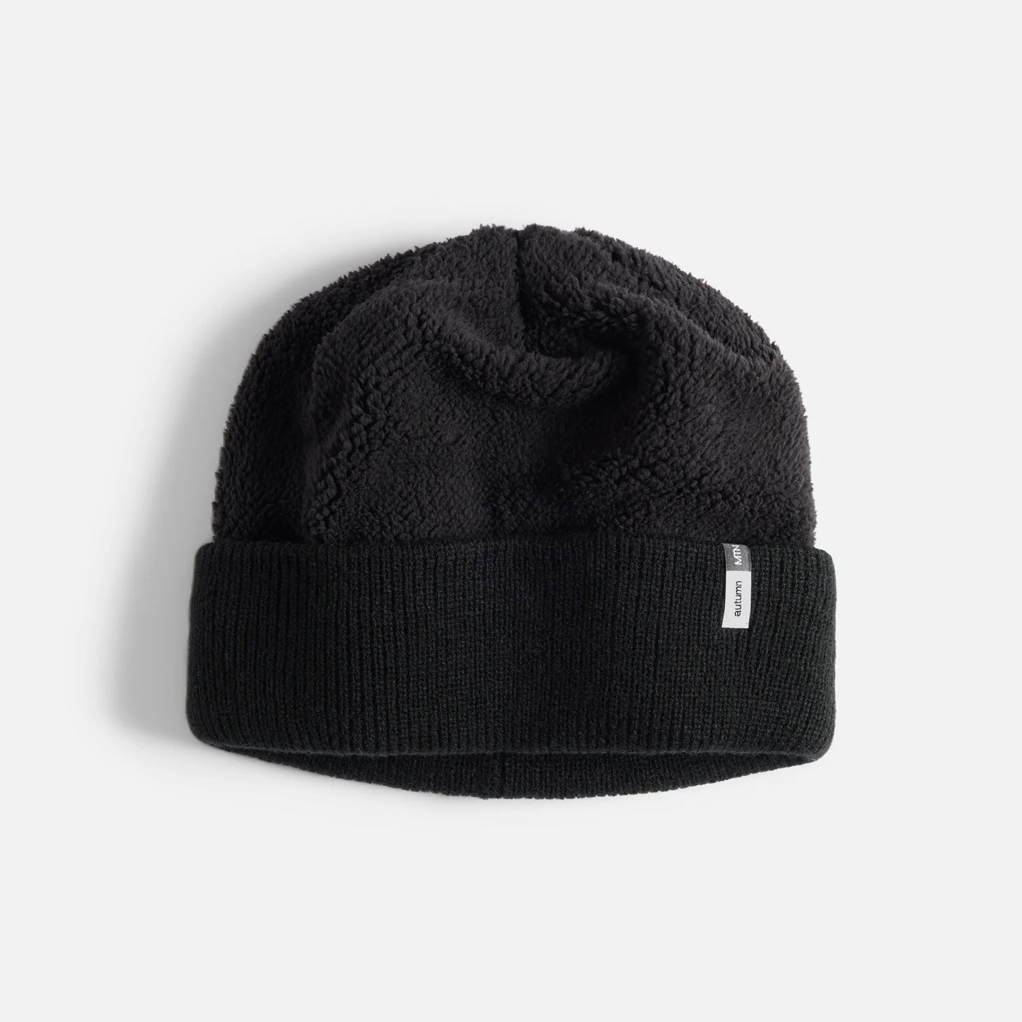 Autumn Reverse Fleece Beanie Black