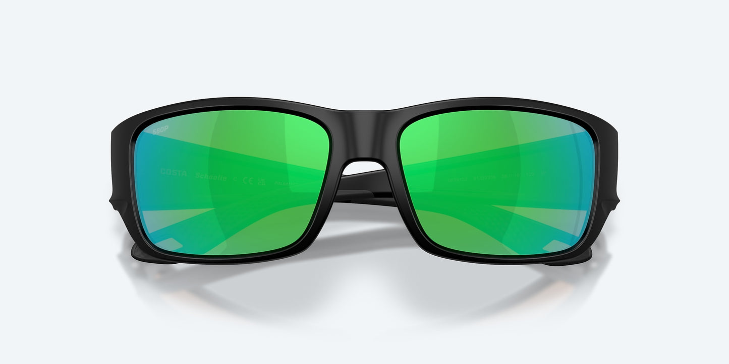 Schoolie Matte Black w/ Green Mirror 580P