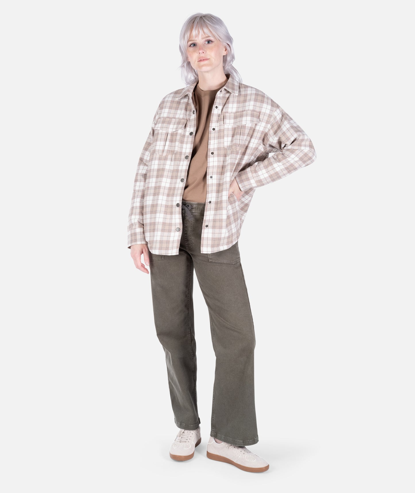 Nivean Lined Flannel Jacket - Ivory