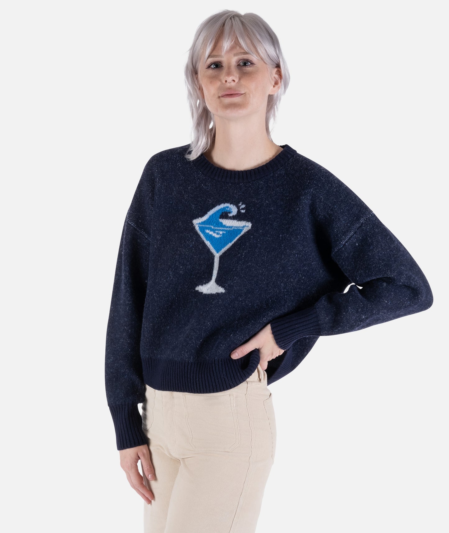 SeaTini Jacquard Sweater - Navy