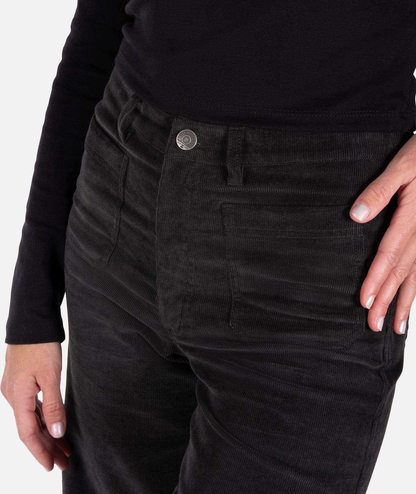 Jetty Whaler Corduroy Wide Leg Pants - Charcoal