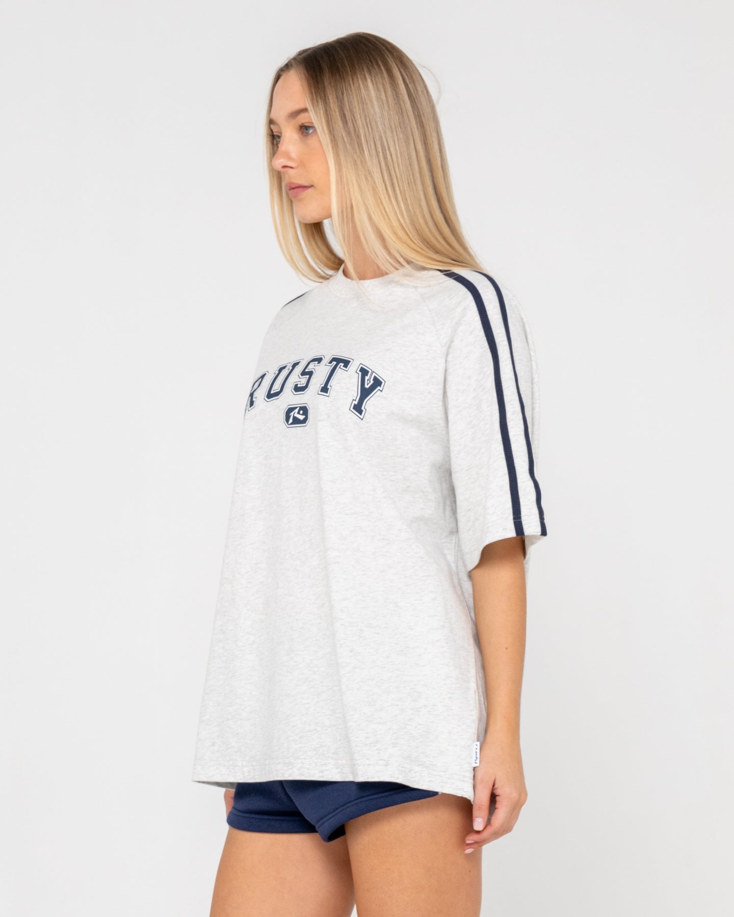 Rusty All Saint Collegiate OG Oversize Tee - Ecru Marle