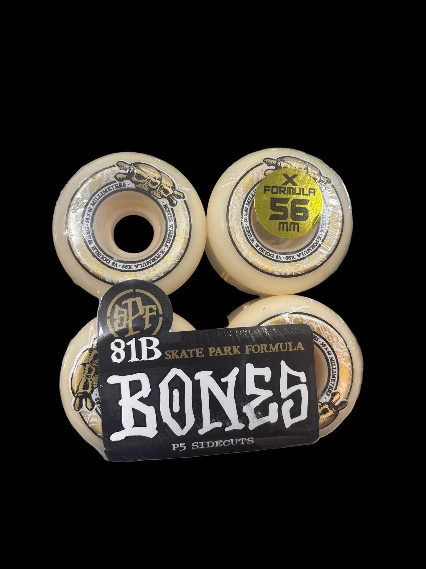 Bones X-F SPF P5 Sidecuts Double Wides 81B 56mm Wheels