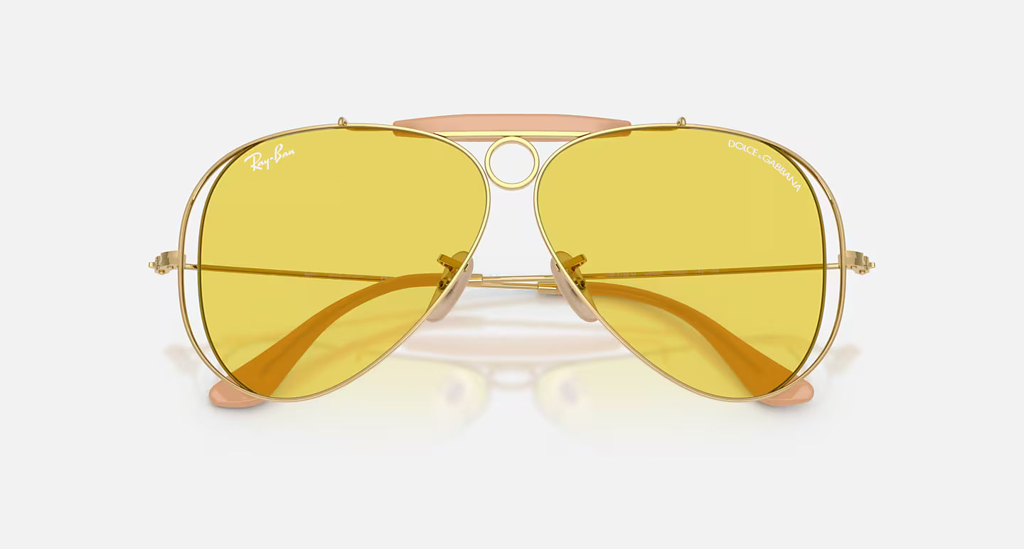 Ray-Ban x Dolce & Gabbana The Shooter Polished Arista Gold w/ Yellow Lense