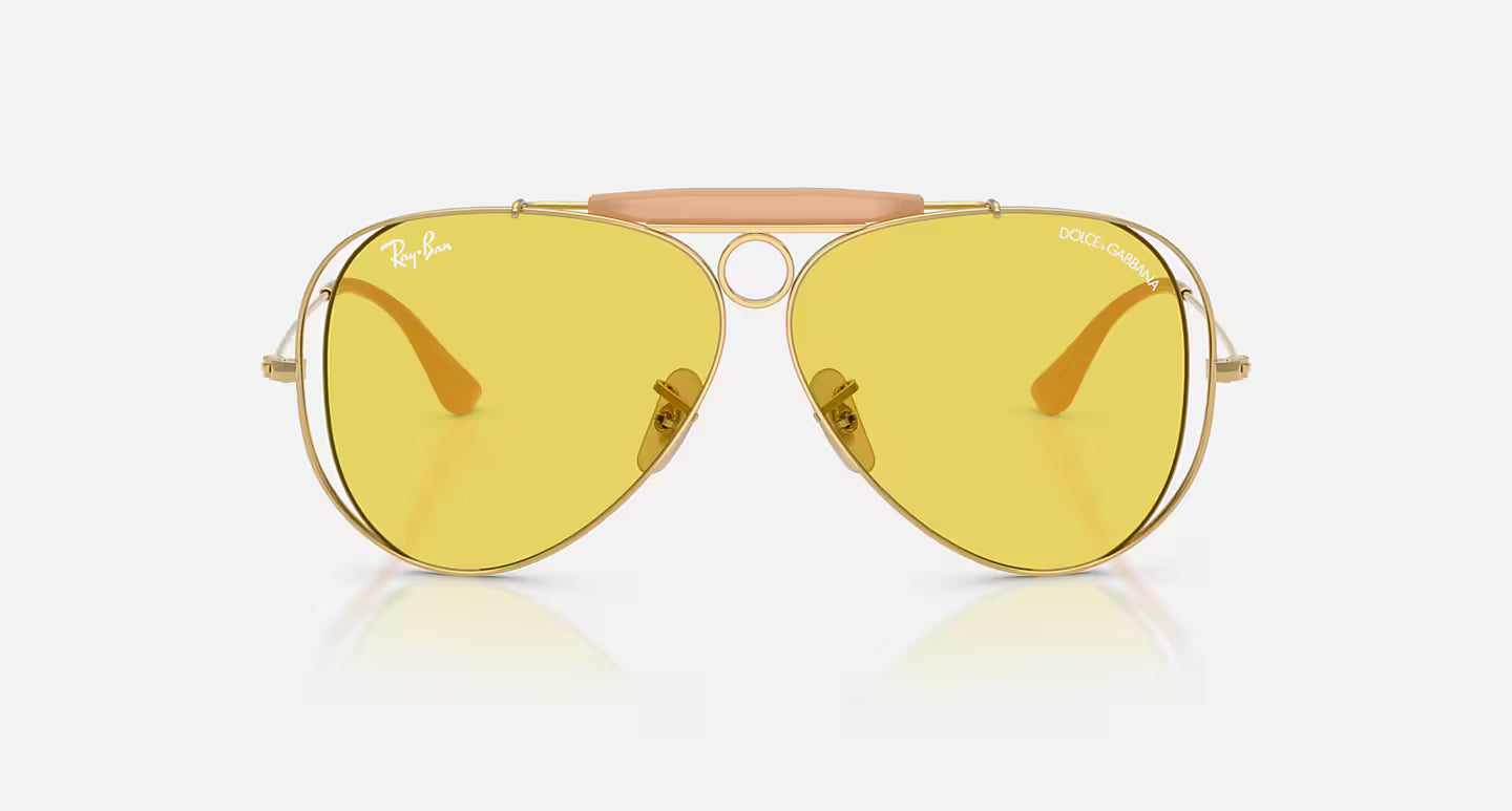 Ray-Ban x Dolce & Gabbana The Shooter Polished Arista Gold w/ Yellow Lense