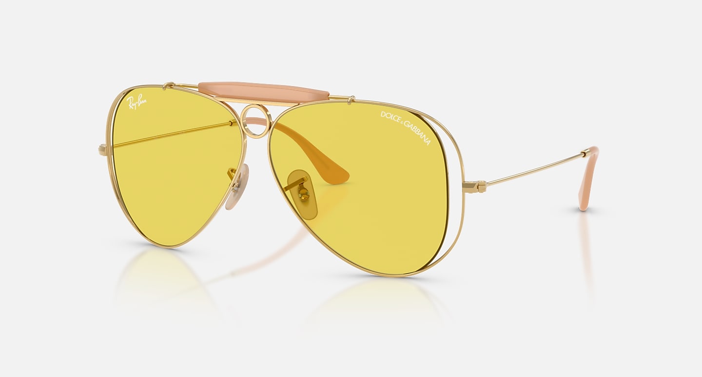 Ray-Ban x Dolce & Gabbana The Shooter Polished Arista Gold w/ Yellow Lense