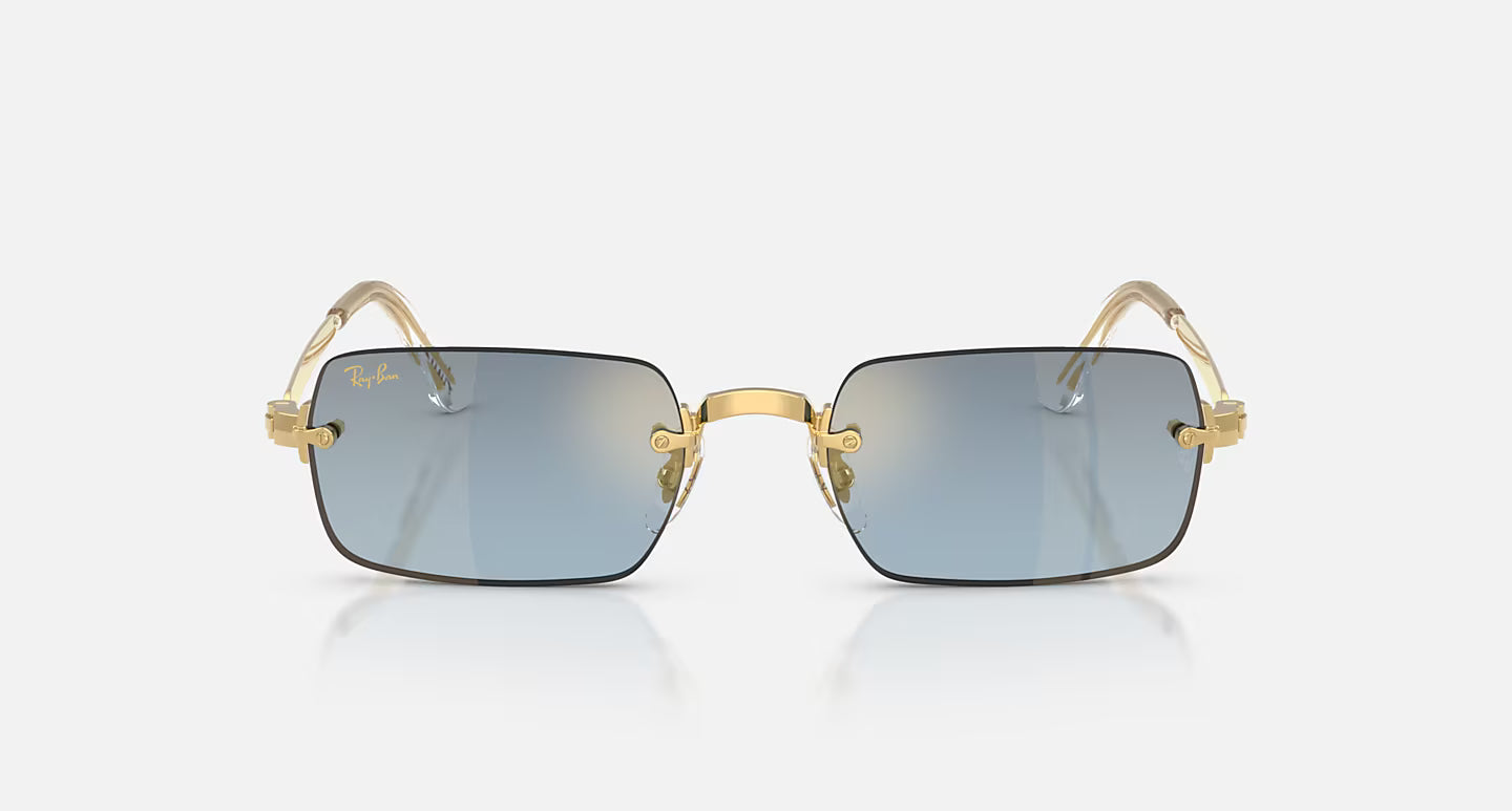 RB3928 by A$AP Rocky Polished Arista Gold w/ Blue Gradient Dark Grey Lens