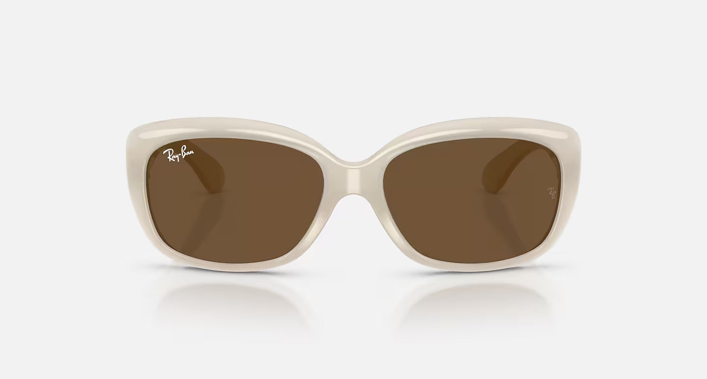 Jackie Ohh Matte Opal Ivory w/ Dark Brown Lense