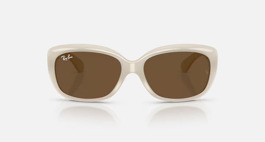 Jackie Ohh Matte Opal Ivory w/ Dark Brown Lense