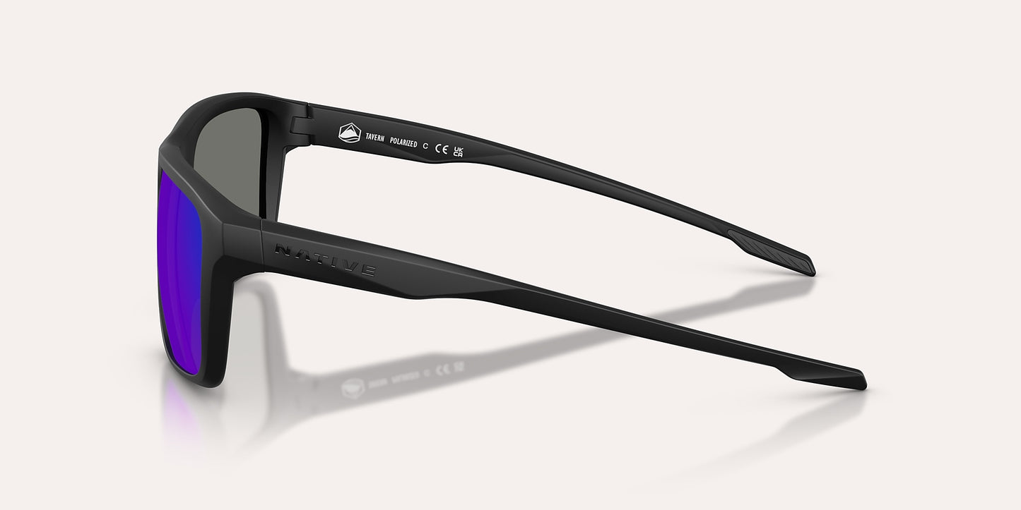 Tavern Matte Black w/ Blue Reflex Polarized