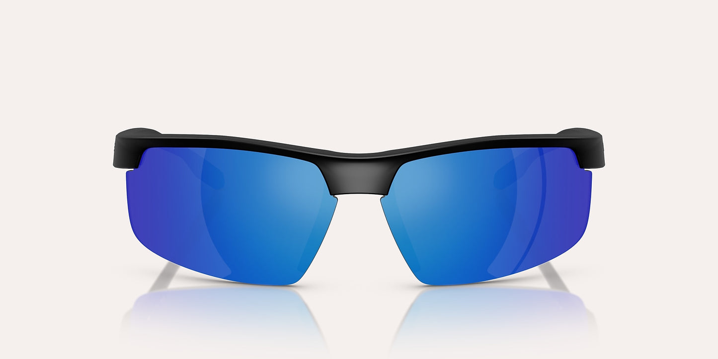 Ridge Runner Crest Matte Black w/ Blue Reflex Polarized