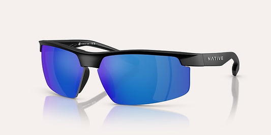 Ridge Runner Crest Matte Black w/ Blue Reflex Polarized