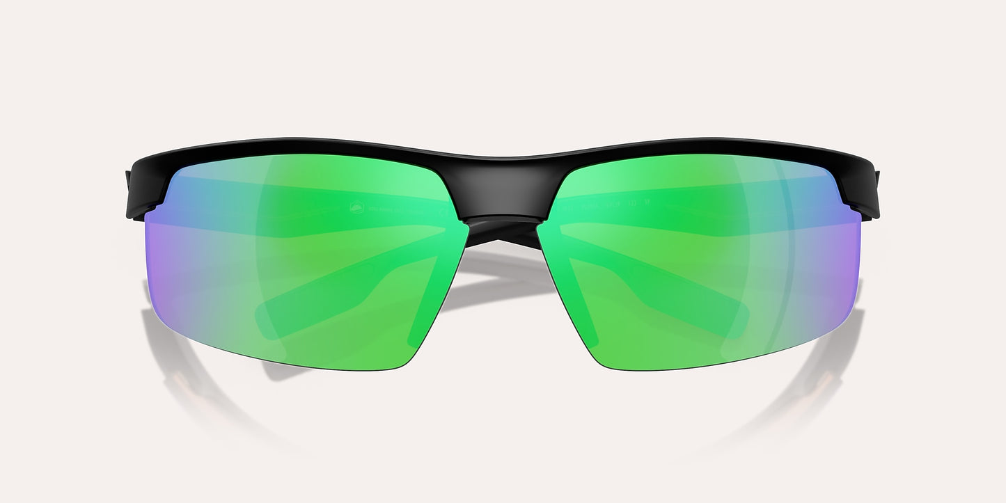 Ridge Runner Crest Matte Black w/ Green Reflex Polarized