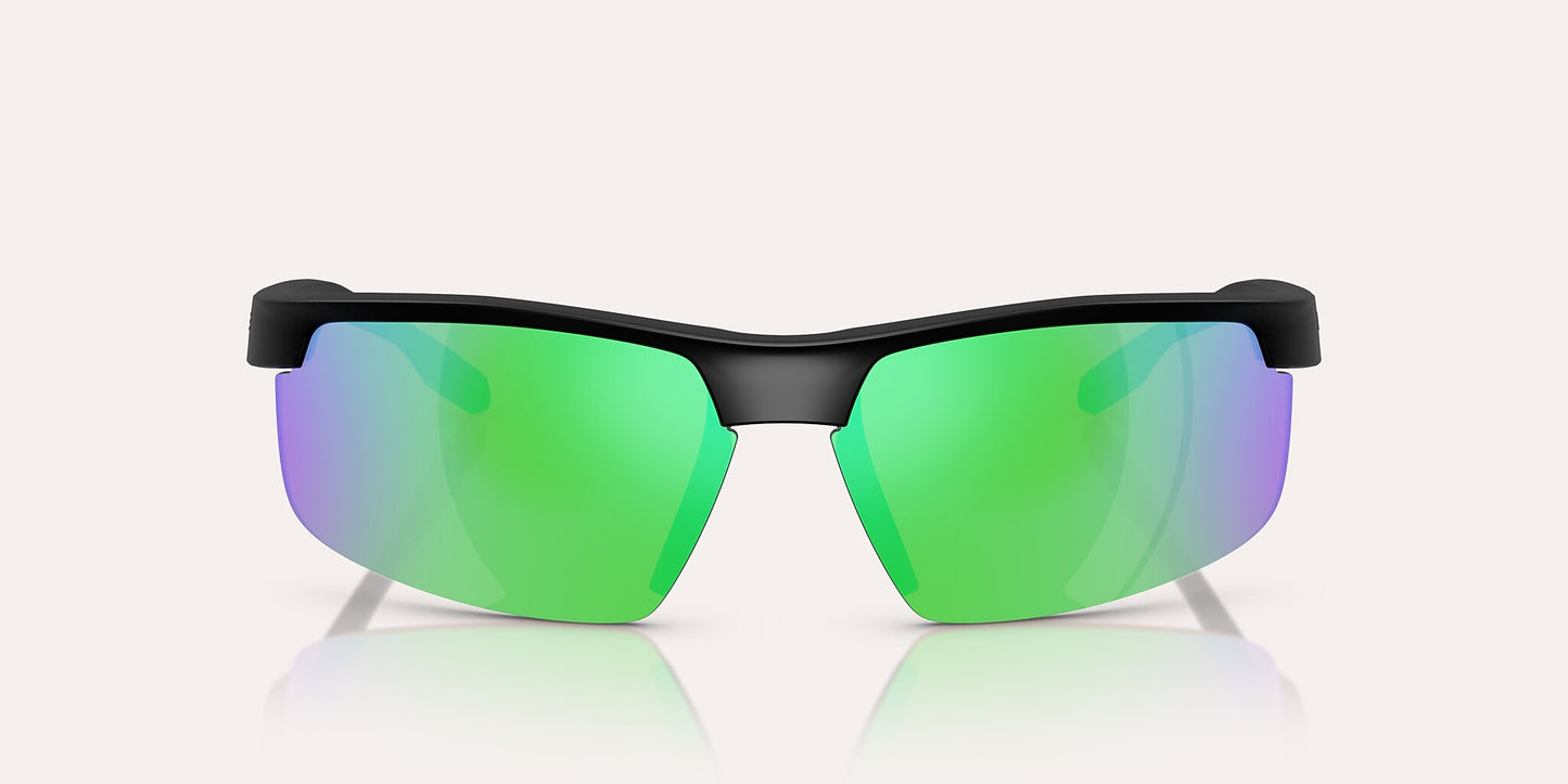 Ridge Runner Crest Matte Black w/ Green Reflex Polarized