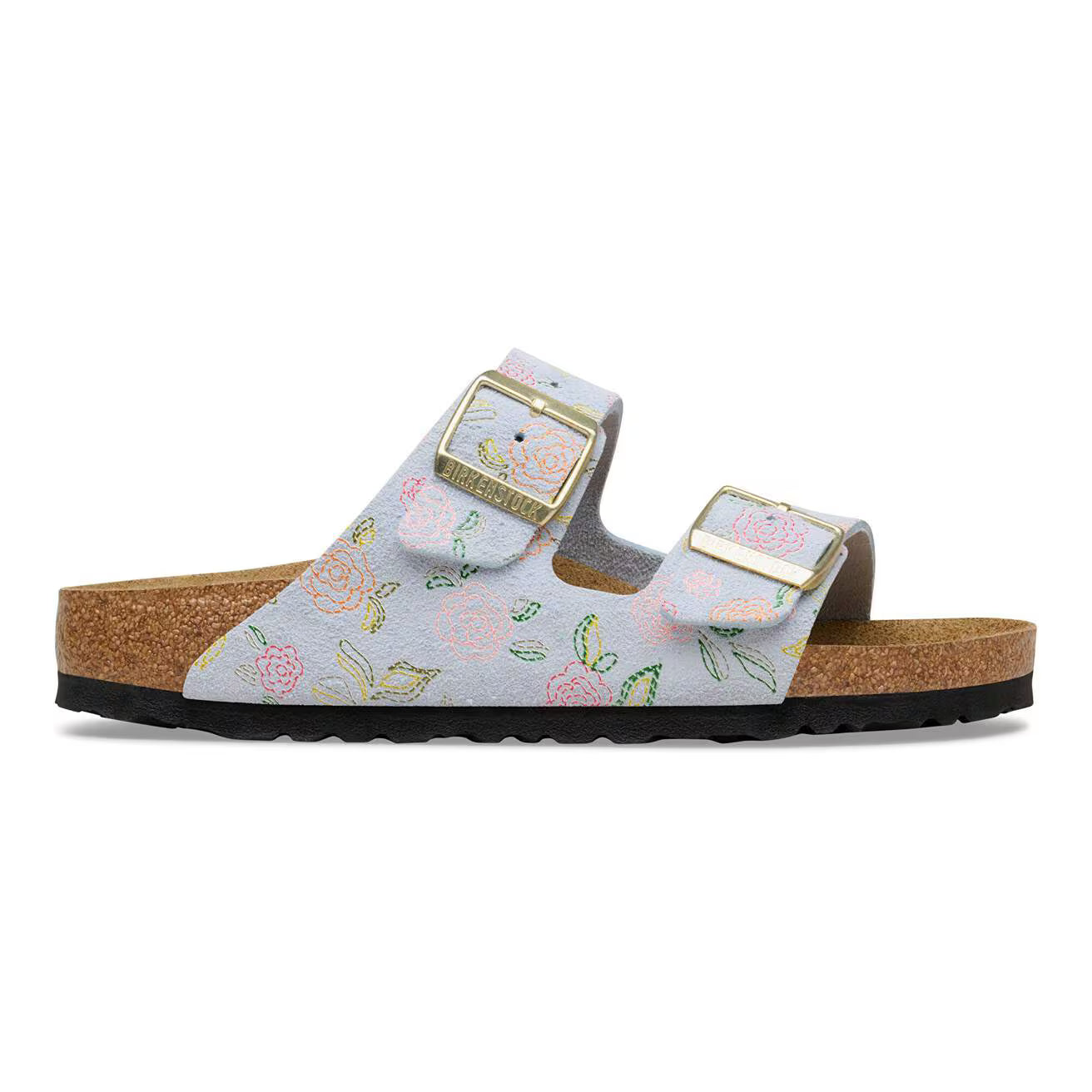 Arizona Suede Leather - Baby Blue Flower Print