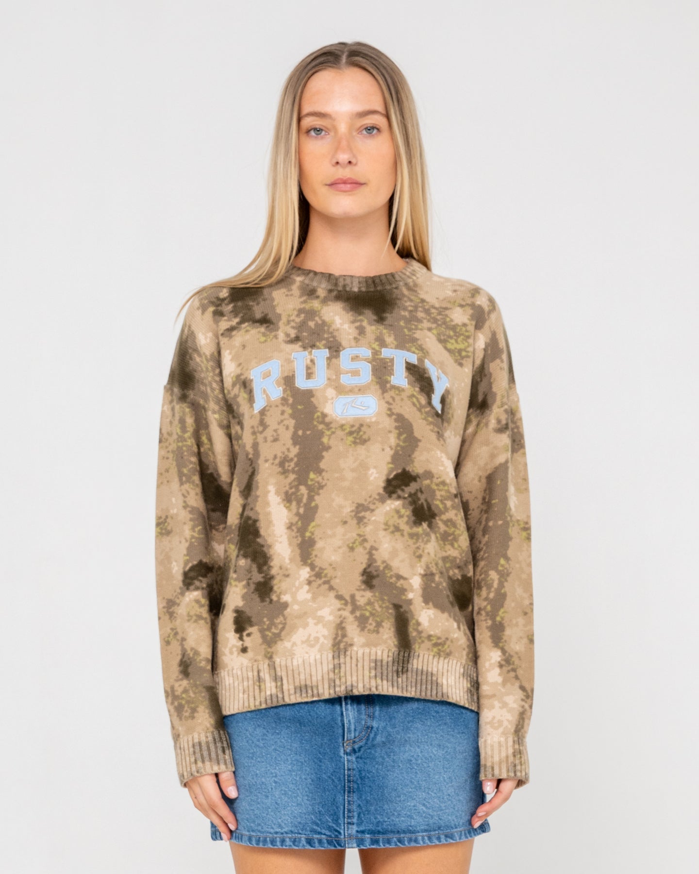 Rusty Camoozy Knitted Crew - Camo