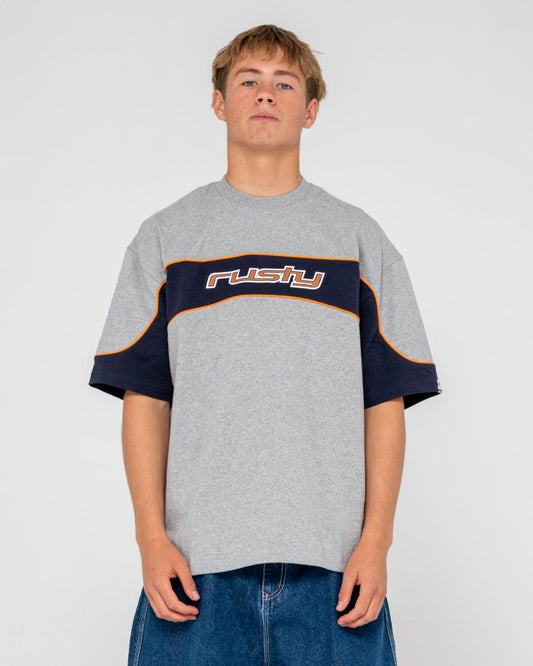 Kinetic Short Sleeve Heavy Tee - Grey Marle