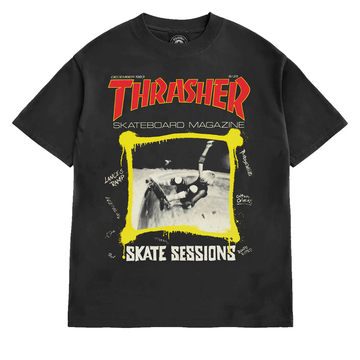 Thrasher Magazine December 1983 Vintage Magazine Cover T-Shirt - Black