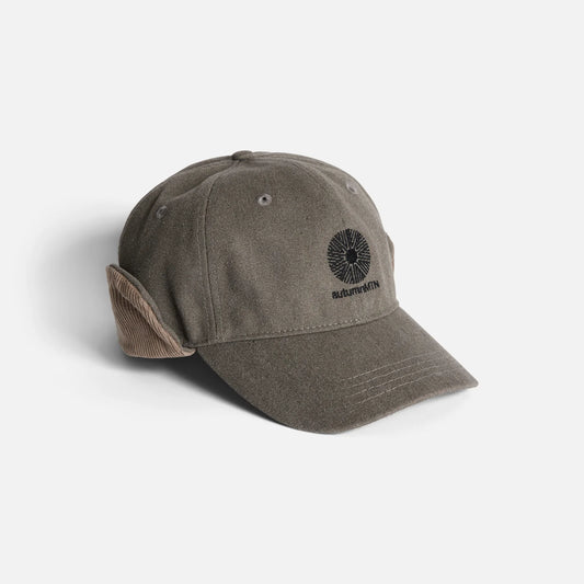 Autumn Washed Canvas Flap Cap Pebble
