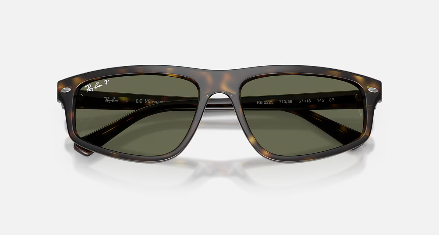 RB2225 Polished Havana w/ Green Polarized Lens