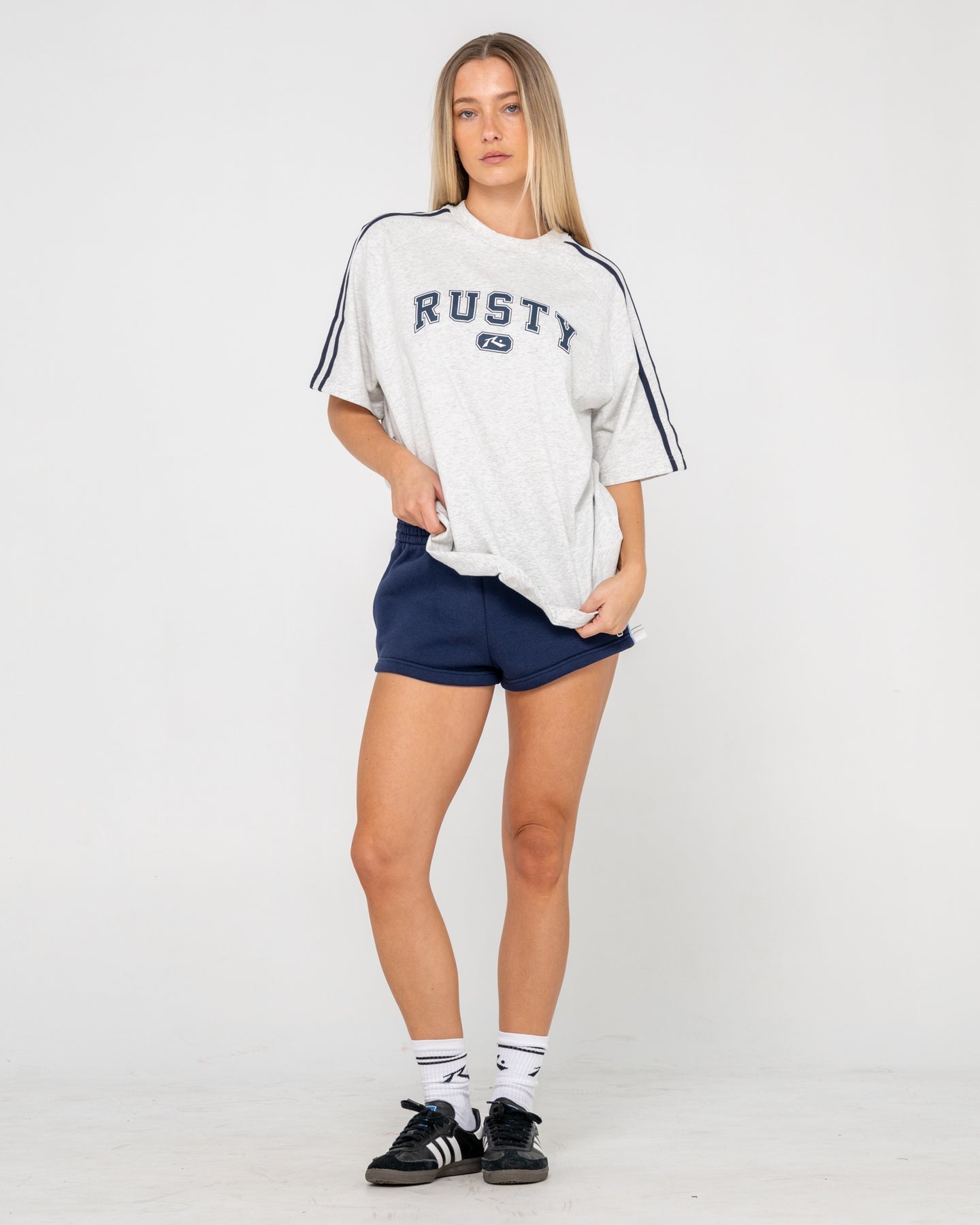 Rusty All Saint Collegiate OG Oversize Tee - Ecru Marle