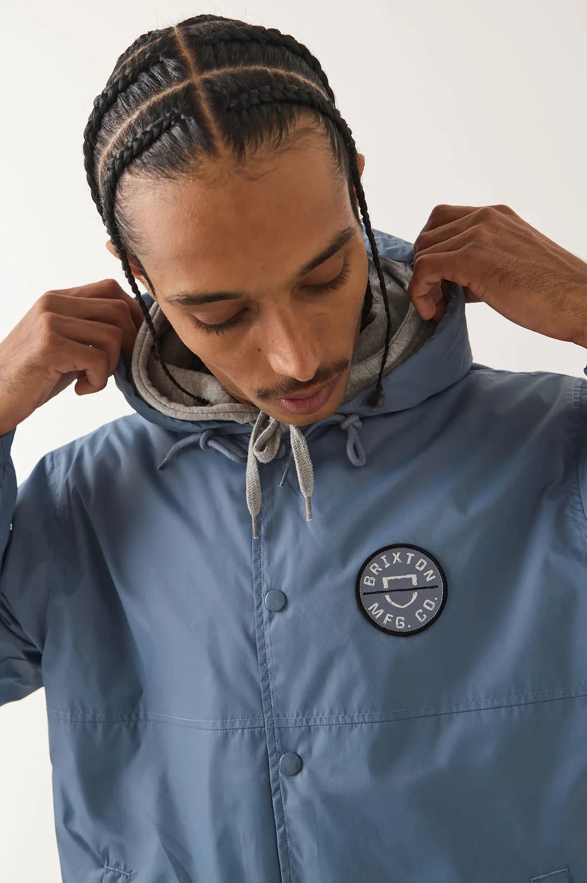 Brixton Claxton Hooded Lightweight Jacket - Slate