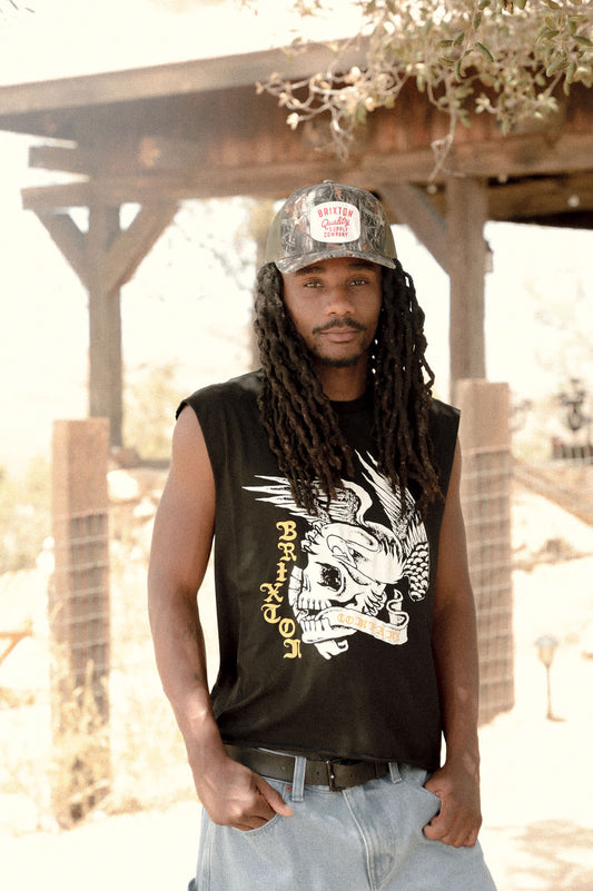 Brixton Wolcott Worn-in Boxy Muscle Tank - Black