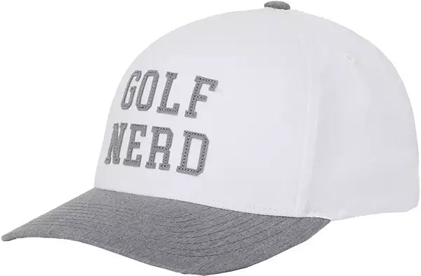 On Course Golf Nerd Snapback Hat - White