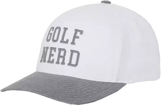 On Course Golf Nerd Snapback Hat - White