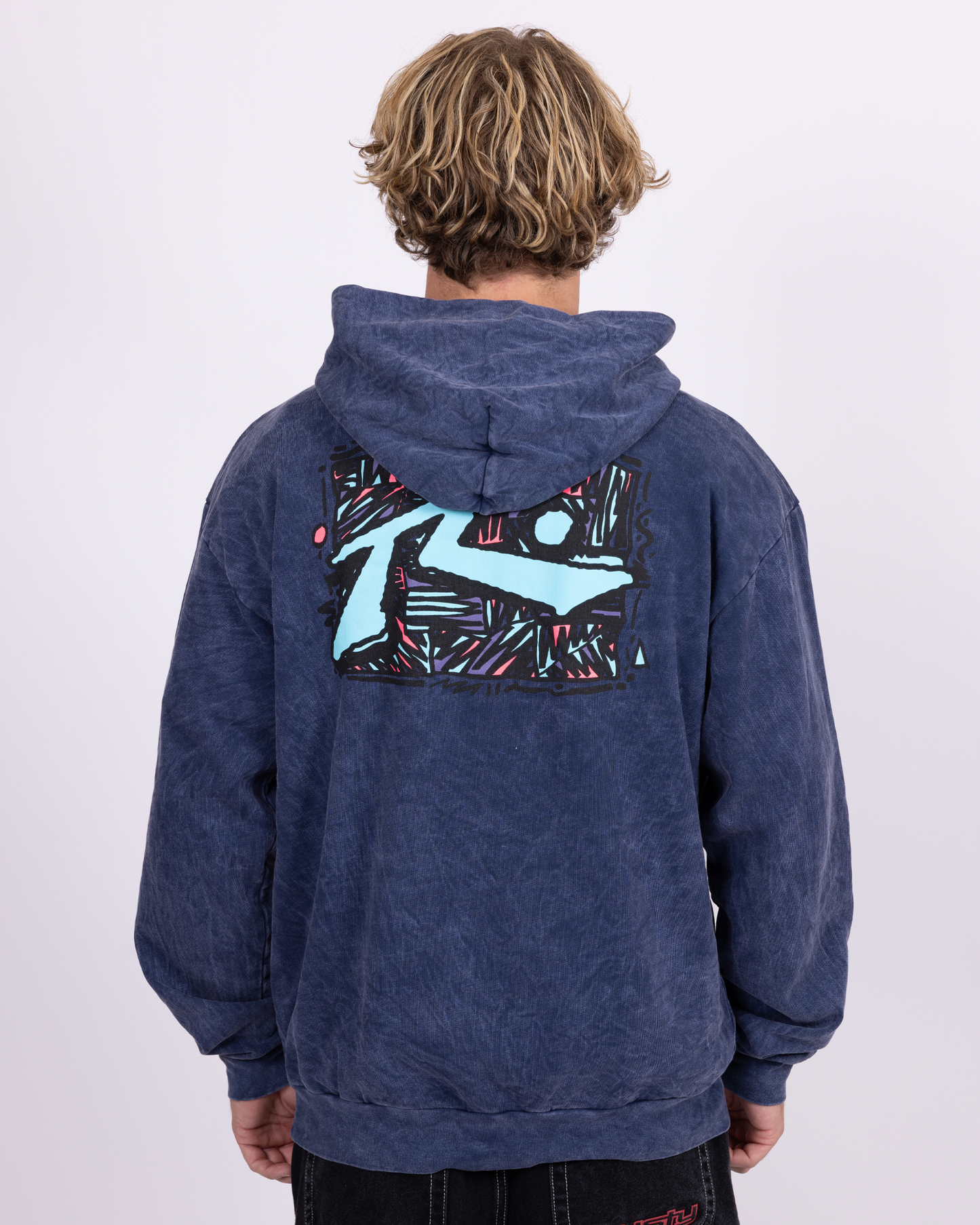 Rusty Zig Zag P/O Hoodie - Navy Acid