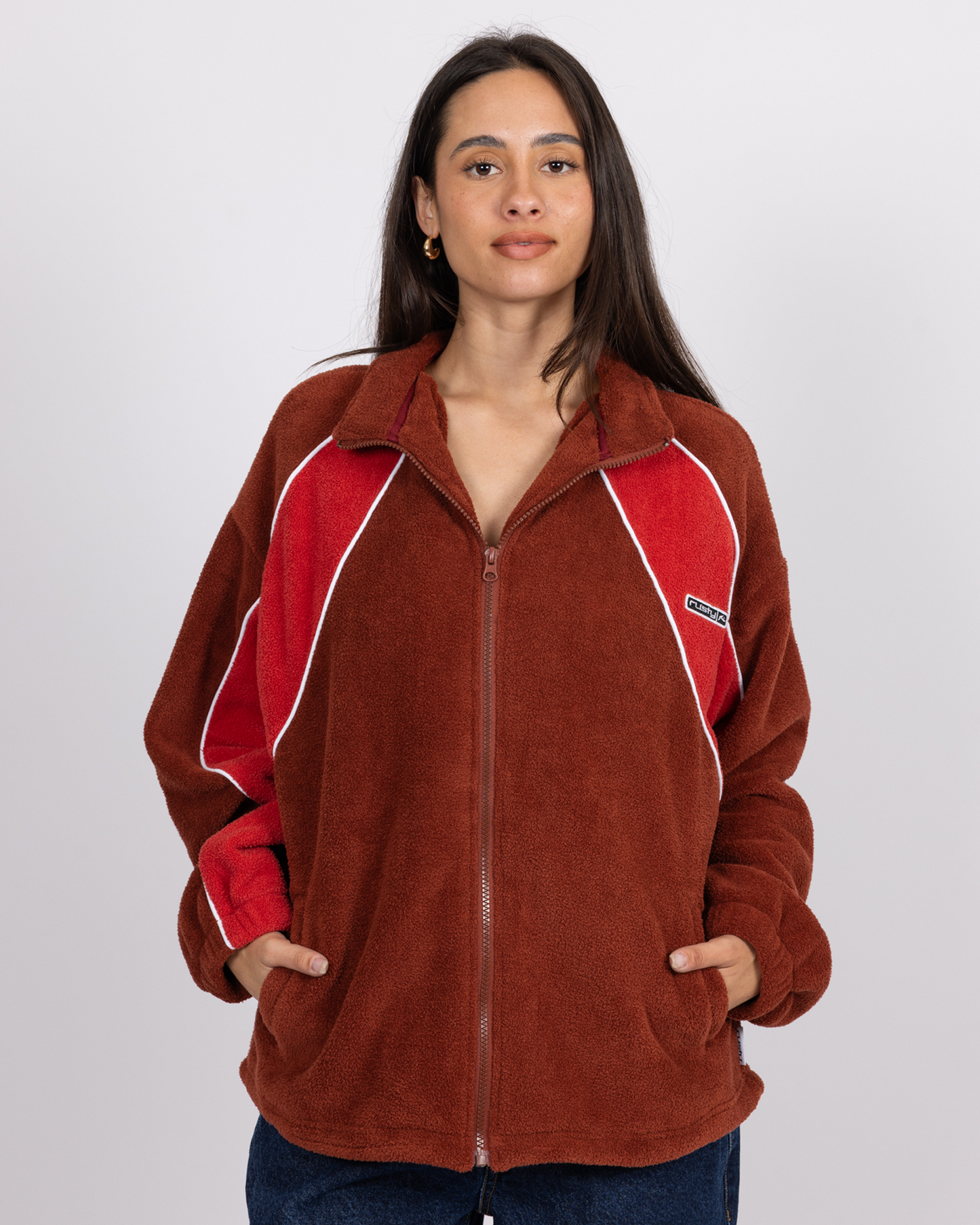 Two Tides Zip F/Z Sherpa Jacket - RED