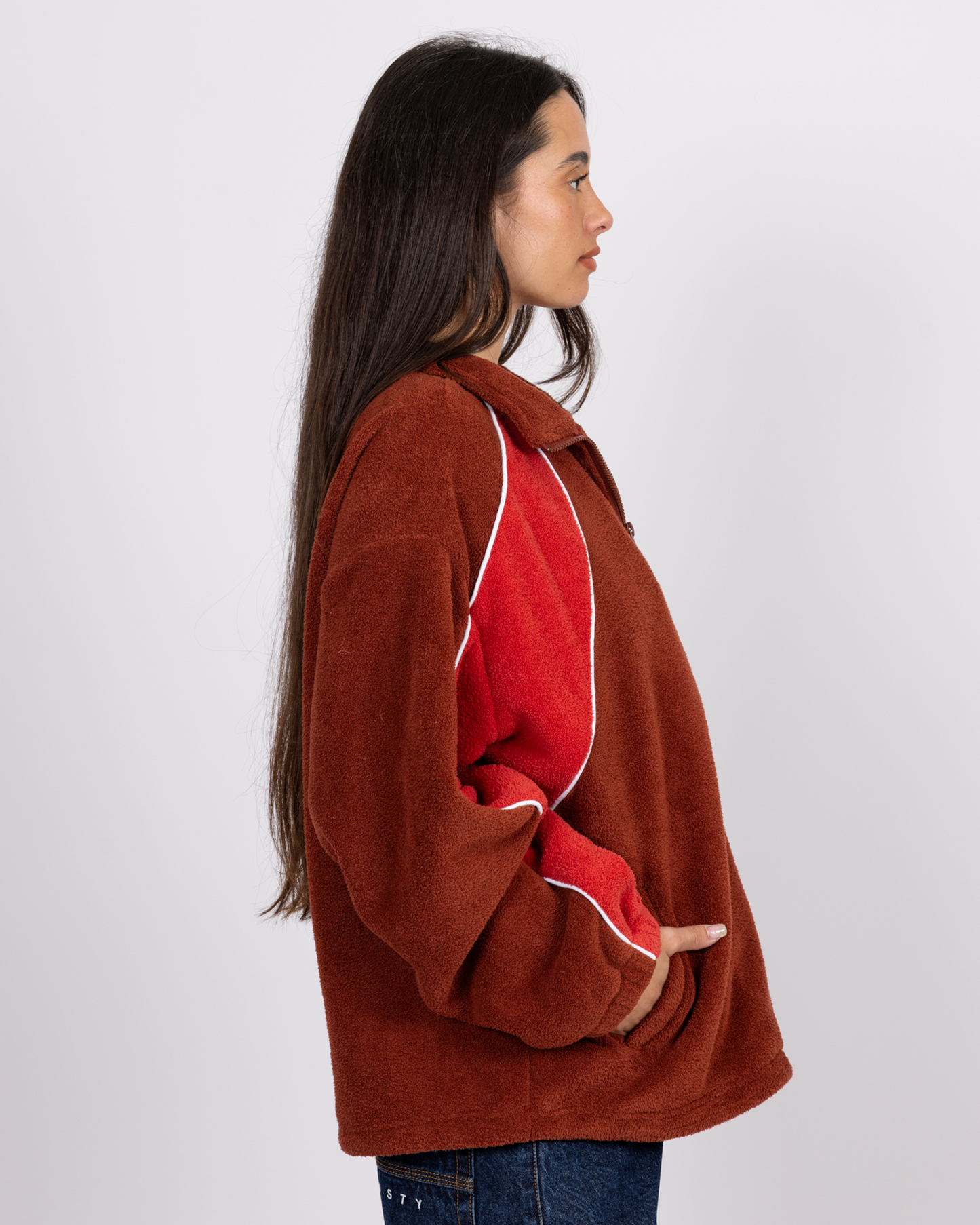 Two Tides Zip F/Z Sherpa Jacket - RED