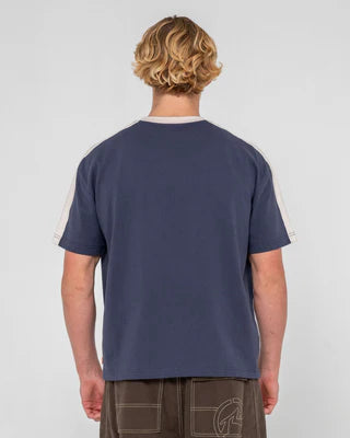 Rusty Weapon Cropped Ringer Tee - Dark Blue