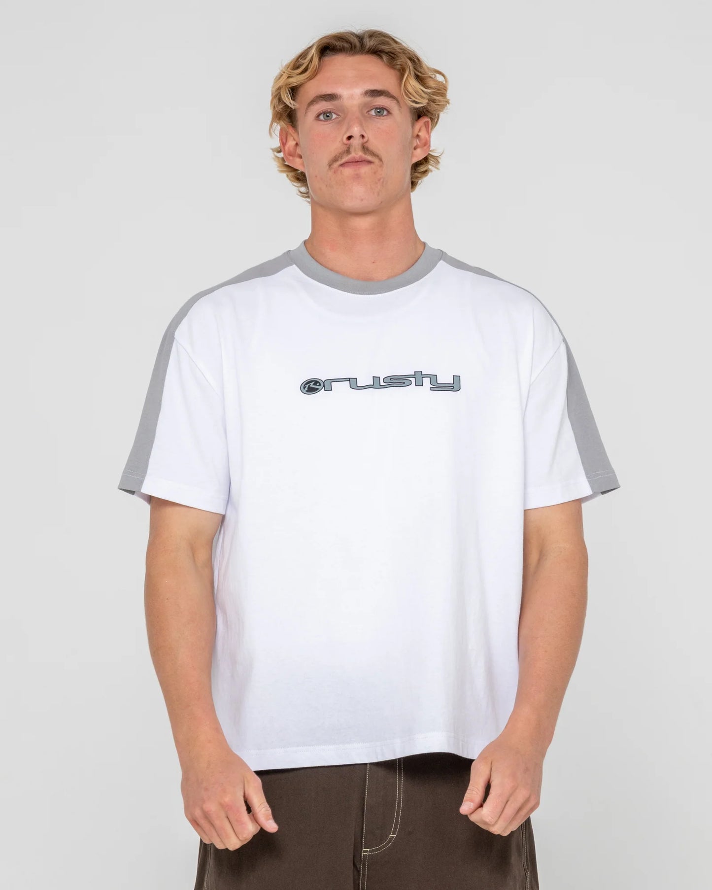 Rusty Weapon Cropped Ringer Tee - White