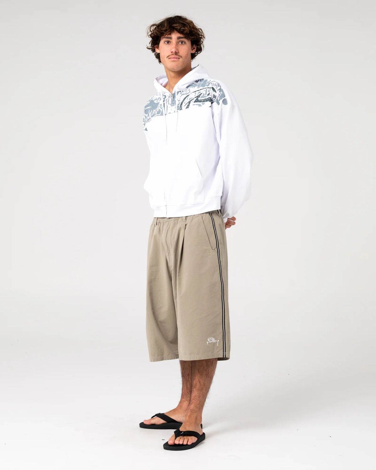 Rusty Chief Keef Lightweight Zip-Thru Hoodie - White