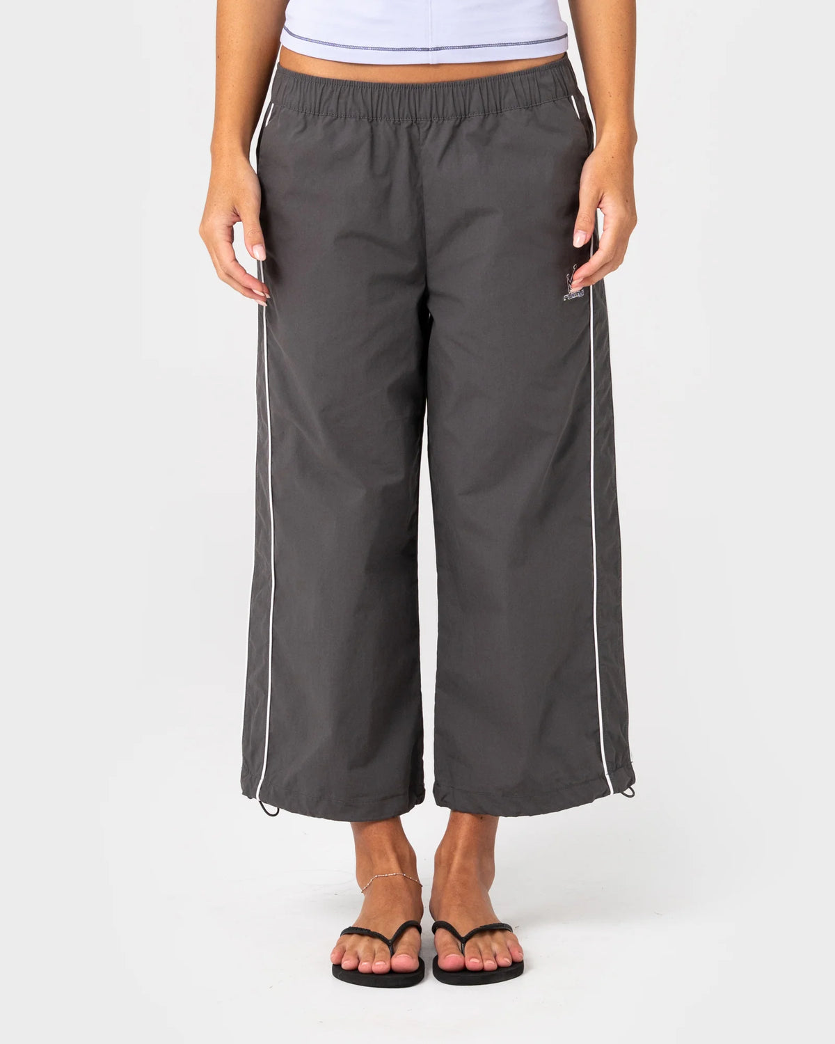 Rusty Played Low Rise Capri Track Pant - Carbon